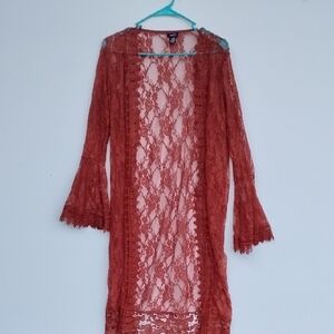 Rue21 Red Lace Cardigan